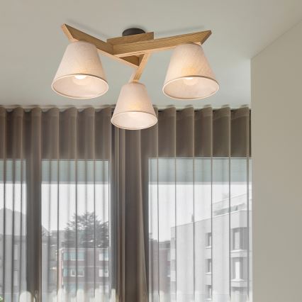 Brilagi - LED  Żyrandol natynkowy ANTHONY 3xE14/40W/230V dąb/beżowy