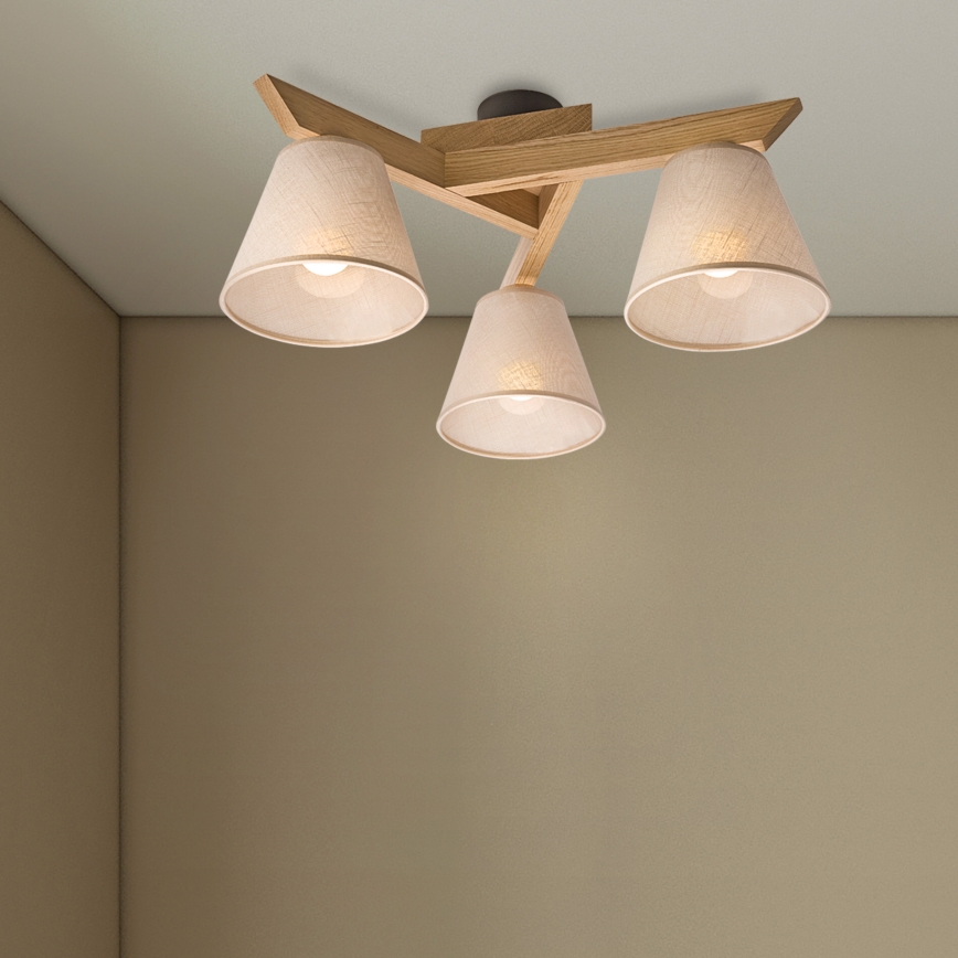 Brilagi - LED  Żyrandol natynkowy ANTHONY 3xE14/40W/230V dąb/beżowy