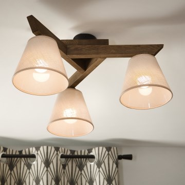 Brilagi - LED  Żyrandol natynkowy ANTHONY 3xE14/40W/230V dąb/beżowy