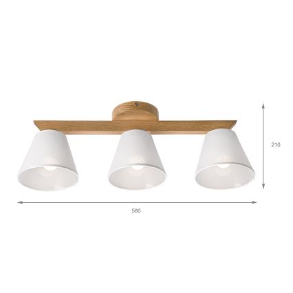 Brilagi - LED  Żyrandol natynkowy ANTHONY 3xE14/40W/230V dąb/biały