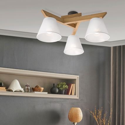 Brilagi - LED  Żyrandol natynkowy ANTHONY 3xE14/40W/230V dąb/biały