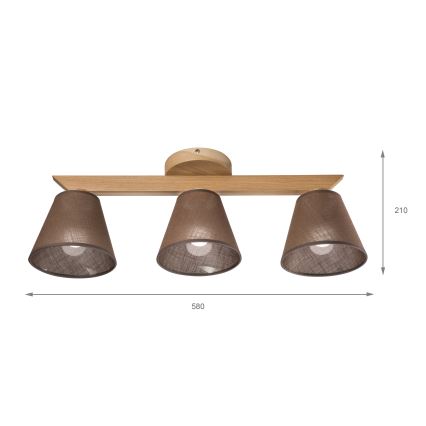 Brilagi - LED  Żyrandol natynkowy ANTHONY 3xE14/40W/230V dąb/brązowy