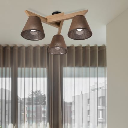 Brilagi - LED  Żyrandol natynkowy ANTHONY 3xE14/40W/230V dąb/brązowy