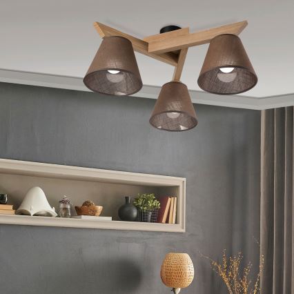 Brilagi - LED  Żyrandol natynkowy ANTHONY 3xE14/40W/230V dąb/brązowy
