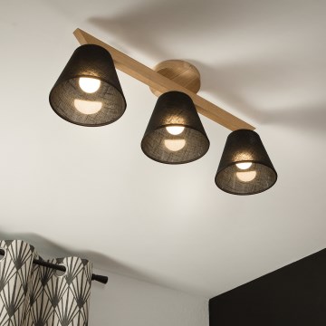 Brilagi - LED  Żyrandol natynkowy ANTHONY 3xE14/40W/230V dąb/czarny