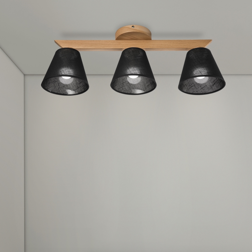 Brilagi - LED  Żyrandol natynkowy ANTHONY 3xE14/40W/230V dąb/czarny