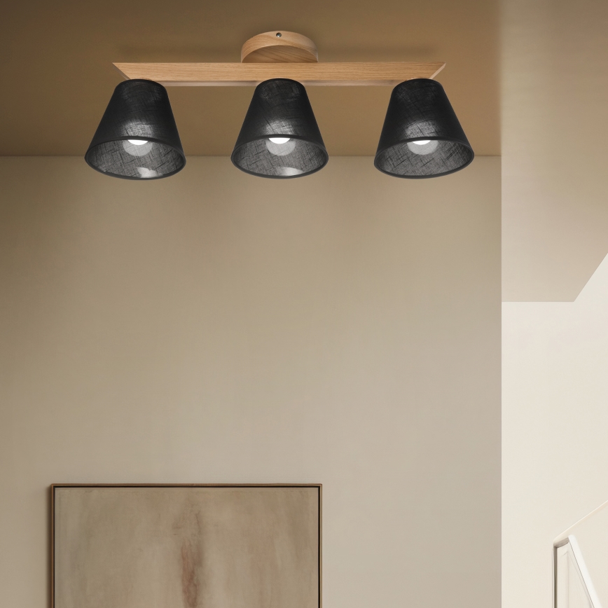 Brilagi - LED  Żyrandol natynkowy ANTHONY 3xE14/40W/230V dąb/czarny