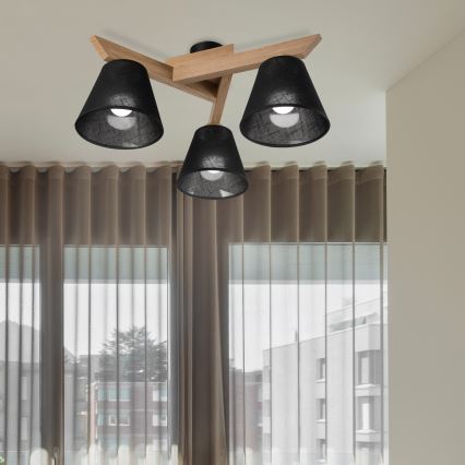Brilagi - LED  Żyrandol natynkowy ANTHONY 3xE14/40W/230V dąb/czarny