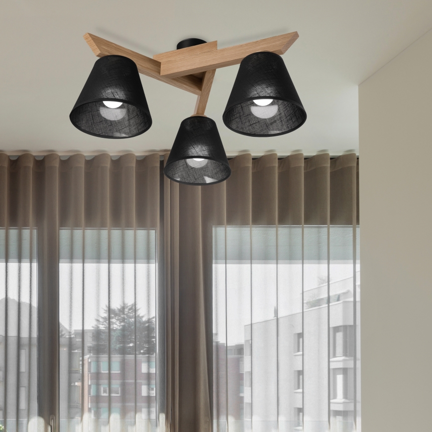 Brilagi - LED  Żyrandol natynkowy ANTHONY 3xE14/40W/230V dąb/czarny