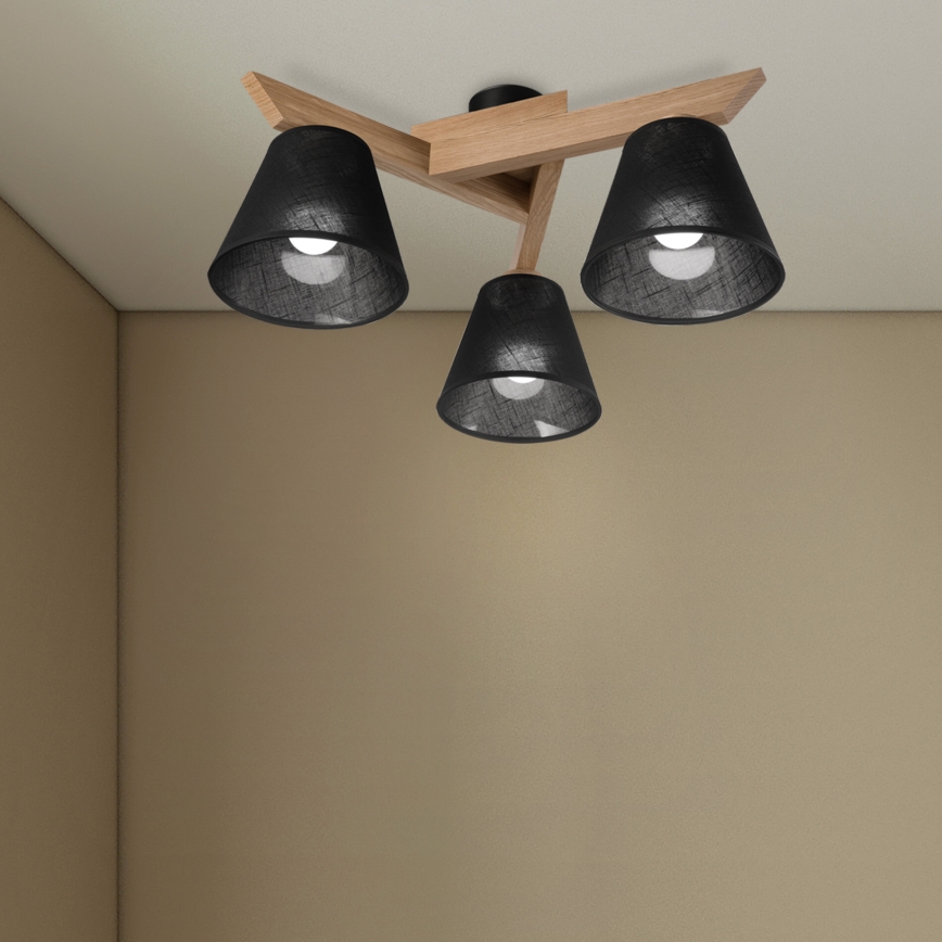Brilagi - LED  Żyrandol natynkowy ANTHONY 3xE14/40W/230V dąb/czarny