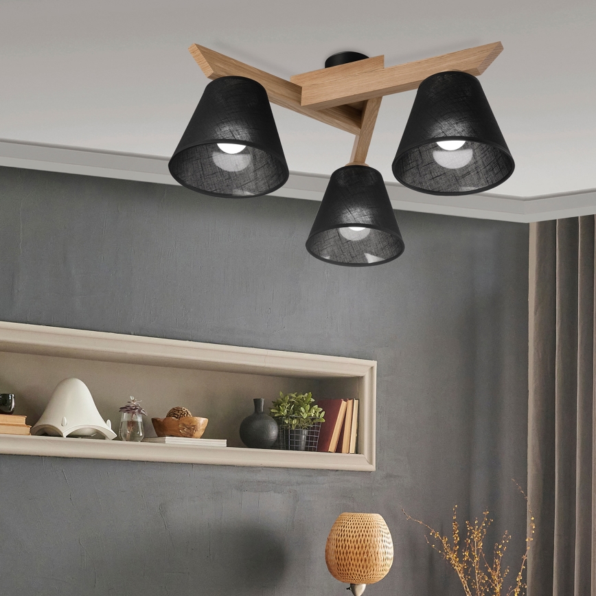 Brilagi - LED  Żyrandol natynkowy ANTHONY 3xE14/40W/230V dąb/czarny