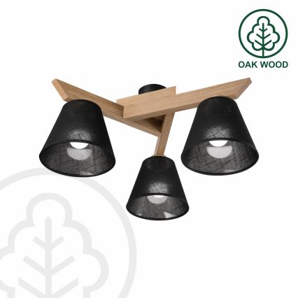 Brilagi - LED  Żyrandol natynkowy ANTHONY 3xE14/40W/230V dąb/czarny