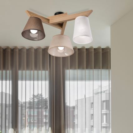 Brilagi - LED  Żyrandol natynkowy ANTHONY 3xE14/40W/230V dąb