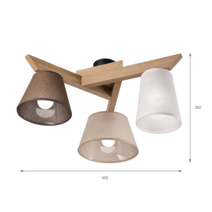 Brilagi - LED  Żyrandol natynkowy ANTHONY 3xE14/40W/230V dąb