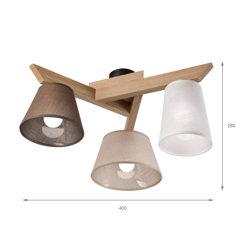 Brilagi - LED  Żyrandol natynkowy ANTHONY 3xE14/40W/230V dąb