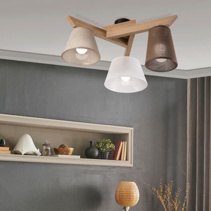 Brilagi - LED  Żyrandol natynkowy ANTHONY 3xE14/40W/230V dąb