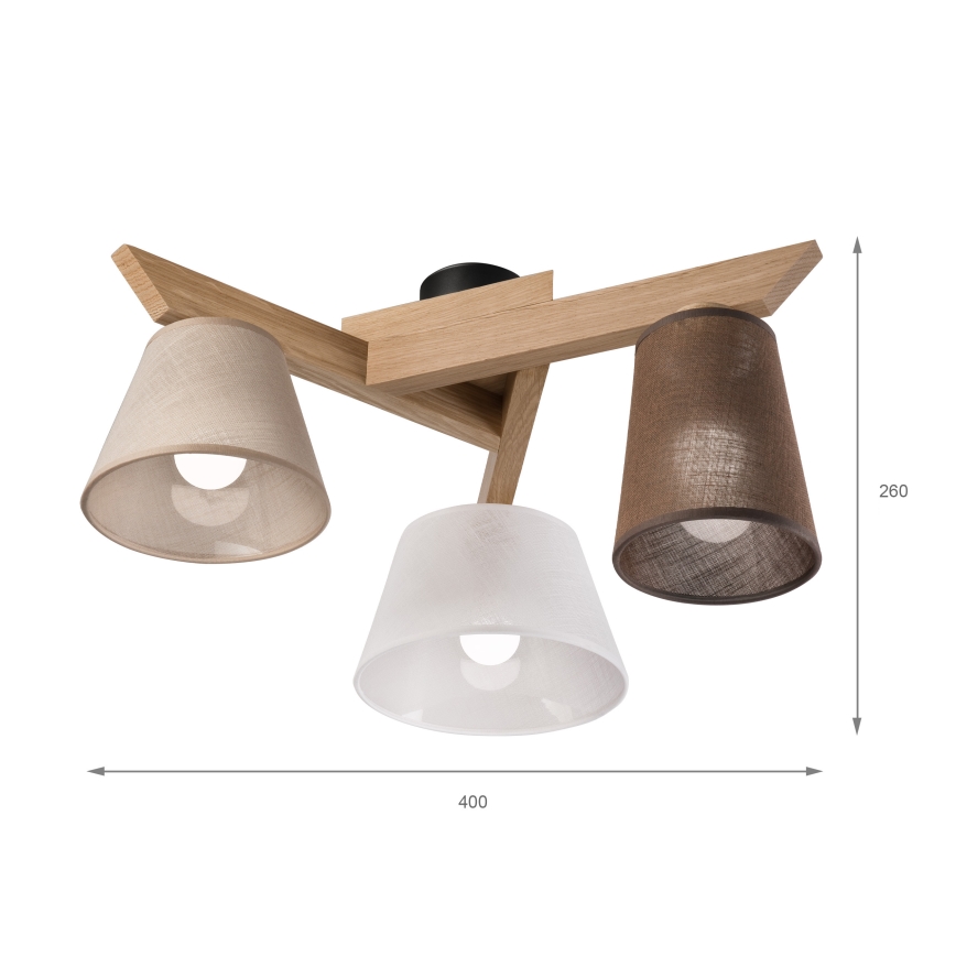 Brilagi - LED  Żyrandol natynkowy ANTHONY 3xE14/40W/230V dąb