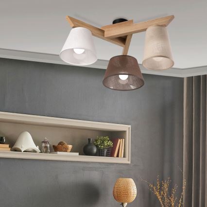 Brilagi - LED  Żyrandol natynkowy ANTHONY 3xE14/40W/230V dąb