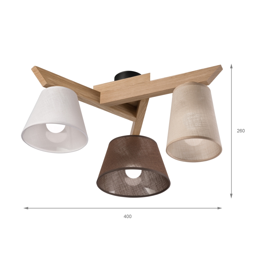 Brilagi - LED  Żyrandol natynkowy ANTHONY 3xE14/40W/230V dąb