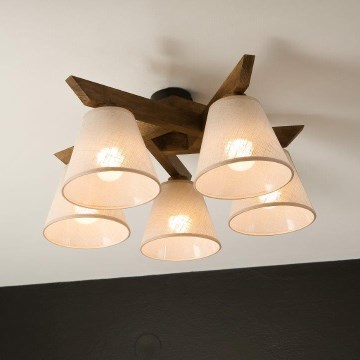 Brilagi - LED  Żyrandol natynkowy ANTHONY 5xE14/40W/230V dąb/beżowy