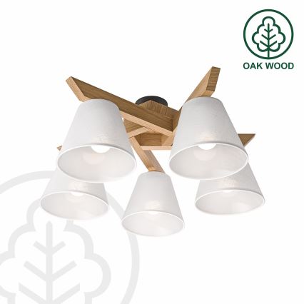 Brilagi - LED  Żyrandol natynkowy ANTHONY 5xE14/40W/230V dąb/biały