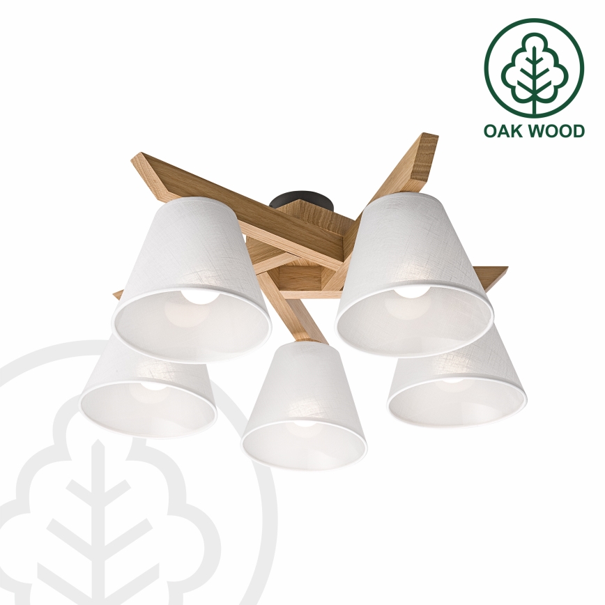 Brilagi - LED  Żyrandol natynkowy ANTHONY 5xE14/40W/230V dąb/biały