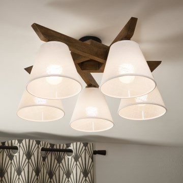 Brilagi - LED  Żyrandol natynkowy ANTHONY 5xE14/40W/230V dąb/biały