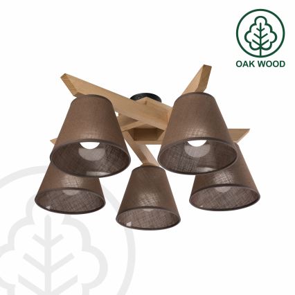 Brilagi - LED  Żyrandol natynkowy ANTHONY 5xE14/40W/230V dąb/brązowy