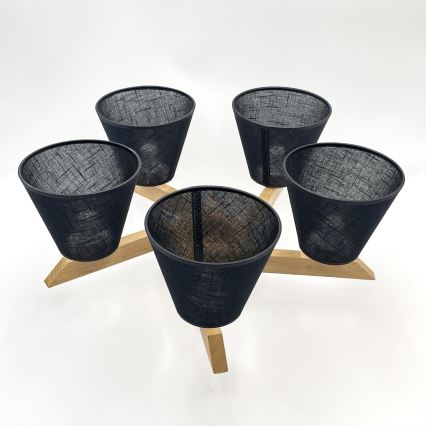 Brilagi - LED  Żyrandol natynkowy ANTHONY 5xE14/40W/230V dąb/czarny