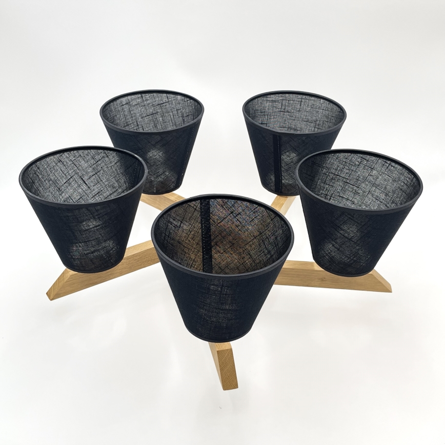 Brilagi - LED  Żyrandol natynkowy ANTHONY 5xE14/40W/230V dąb/czarny