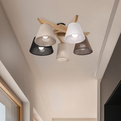 Brilagi - LED  Żyrandol natynkowy ANTHONY 5xE14/40W/230V dąb