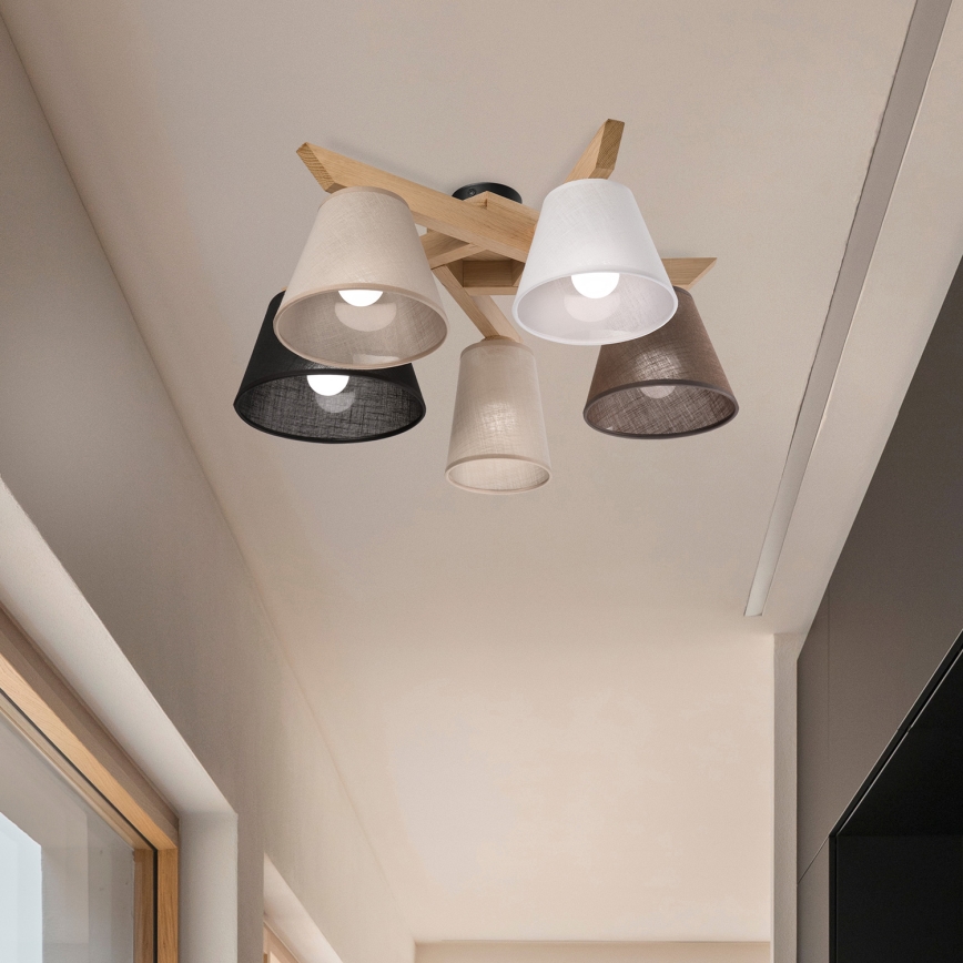 Brilagi - LED  Żyrandol natynkowy ANTHONY 5xE14/40W/230V dąb