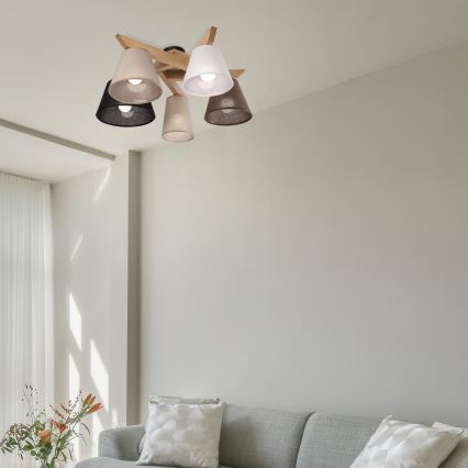 Brilagi - LED  Żyrandol natynkowy ANTHONY 5xE14/40W/230V dąb