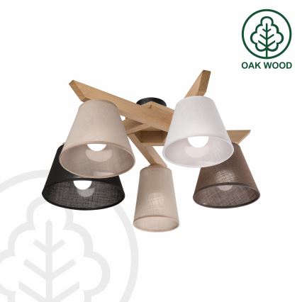 Brilagi - LED  Żyrandol natynkowy ANTHONY 5xE14/40W/230V dąb