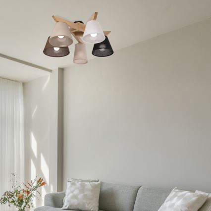 Brilagi - LED  Żyrandol natynkowy ANTHONY 5xE14/40W/230V dąb