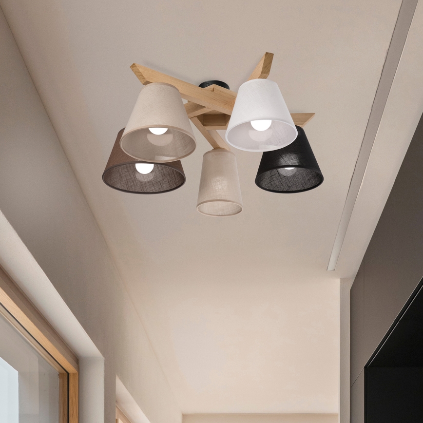 Brilagi - LED  Żyrandol natynkowy ANTHONY 5xE14/40W/230V dąb