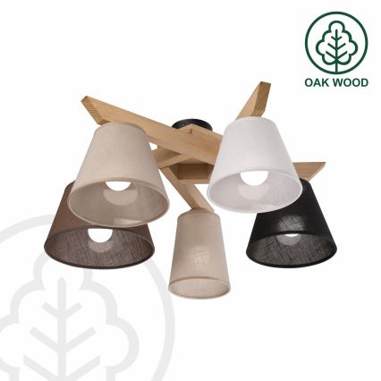 Brilagi - LED  Żyrandol natynkowy ANTHONY 5xE14/40W/230V dąb