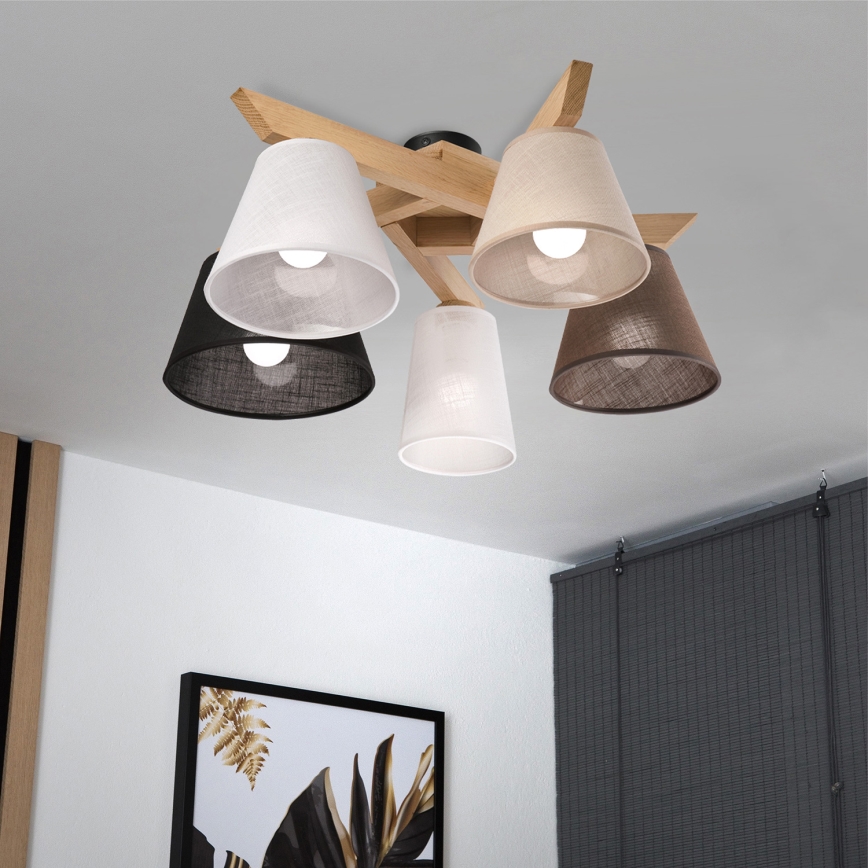 Brilagi - LED  Żyrandol natynkowy ANTHONY 5xE14/40W/230V dąb