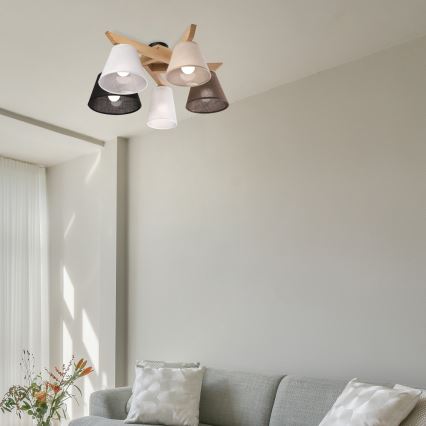 Brilagi - LED  Żyrandol natynkowy ANTHONY 5xE14/40W/230V dąb