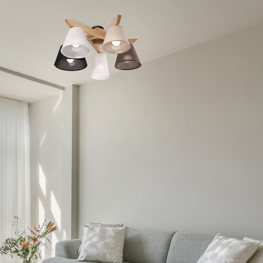 Brilagi - LED  Żyrandol natynkowy ANTHONY 5xE14/40W/230V dąb