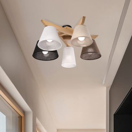 Brilagi - LED  Żyrandol natynkowy ANTHONY 5xE14/40W/230V dąb