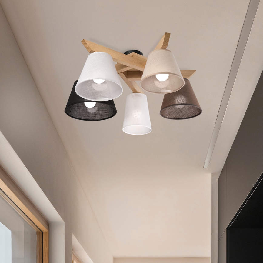 Brilagi - LED  Żyrandol natynkowy ANTHONY 5xE14/40W/230V dąb