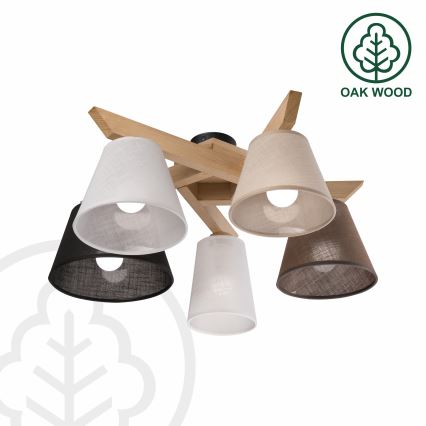 Brilagi - LED  Żyrandol natynkowy ANTHONY 5xE14/40W/230V dąb
