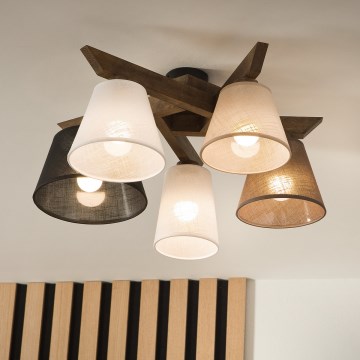 Brilagi - LED  Żyrandol natynkowy ANTHONY 5xE14/40W/230V dąb