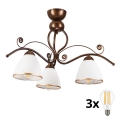 Brilagi - LED Żyrandol natynkowy ANTICO 3xE27/60W/230V brąz patyna