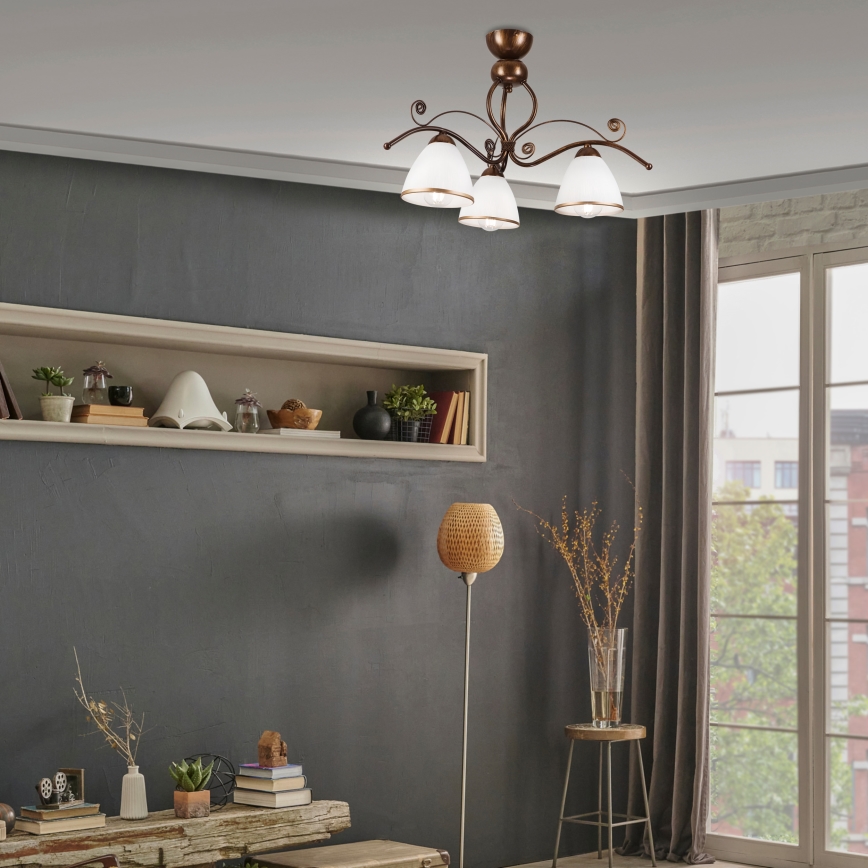 Brilagi - LED Żyrandol natynkowy ANTICO 3xE27/60W/230V brąz patyna