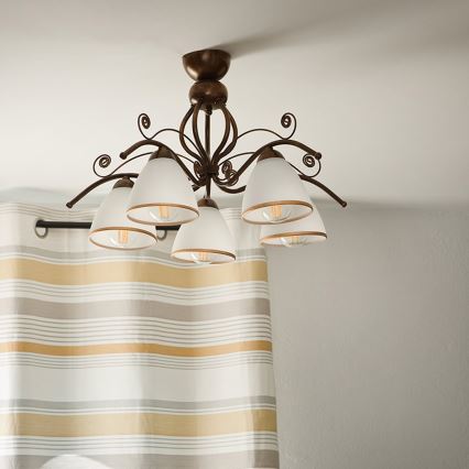 Brilagi - LED Żyrandol natynkowy ANTICO 5xE27/60W/230V brąz patyna
