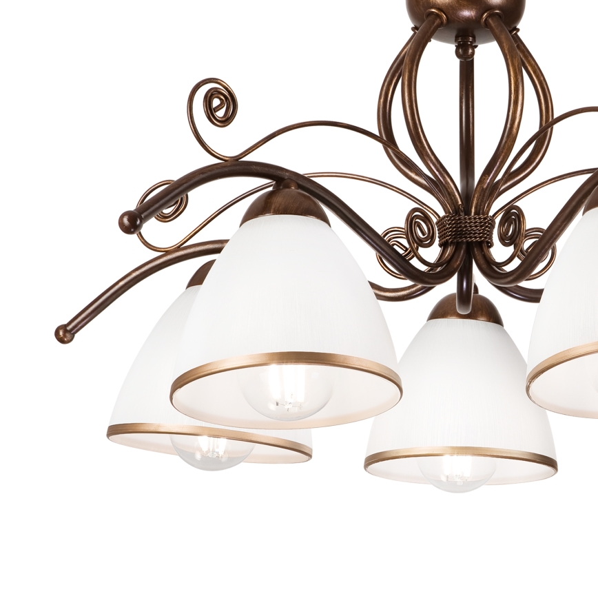 Brilagi - LED Żyrandol natynkowy ANTICO 5xE27/60W/230V brąz patyna