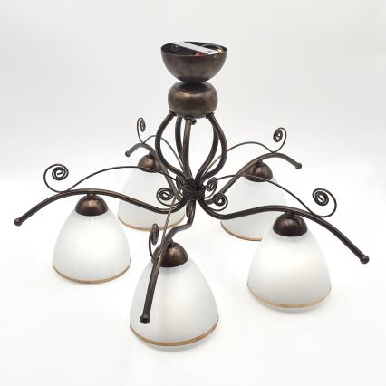 Brilagi - LED Żyrandol natynkowy ANTICO 5xE27/60W/230V brąz patyna