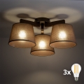 BRILAGI - LED żyrandol natynkowy LATTE 3xE27/15W/230V sosna/brązowy